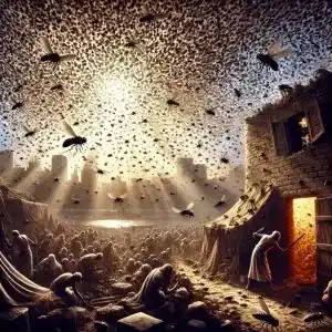 Infestação de moscas